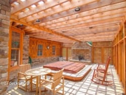sunken hot tub on a deck