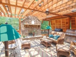 fireplace on deck
