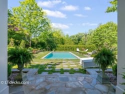 swimming pool in back yard
