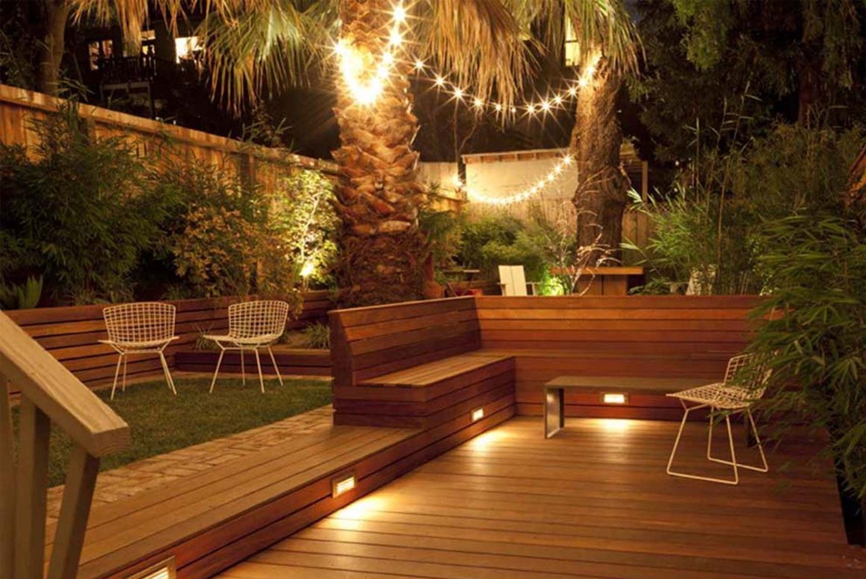 Decking lighting at night